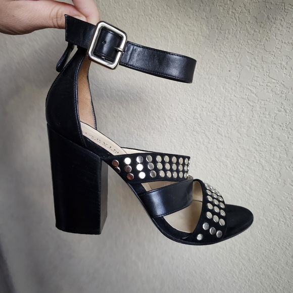 Marvin K Women's Black Leather Studded Sandals Size 8 designer, made in Italy - Picture 8 of 8